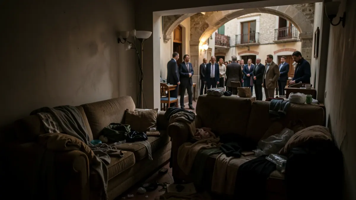 Generic image of a messy apartment interior, suggesting a crime scene.