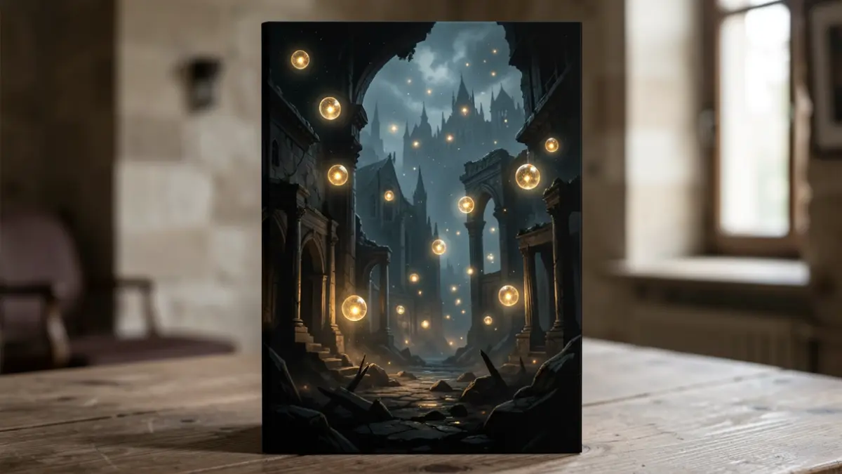 Generic fantasy novel cover image with dark and luminous elements.