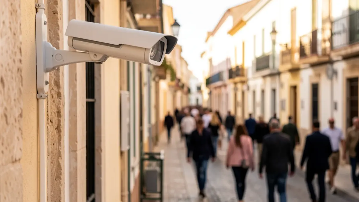 Càmera de vigilància en un edifici de Dénia.