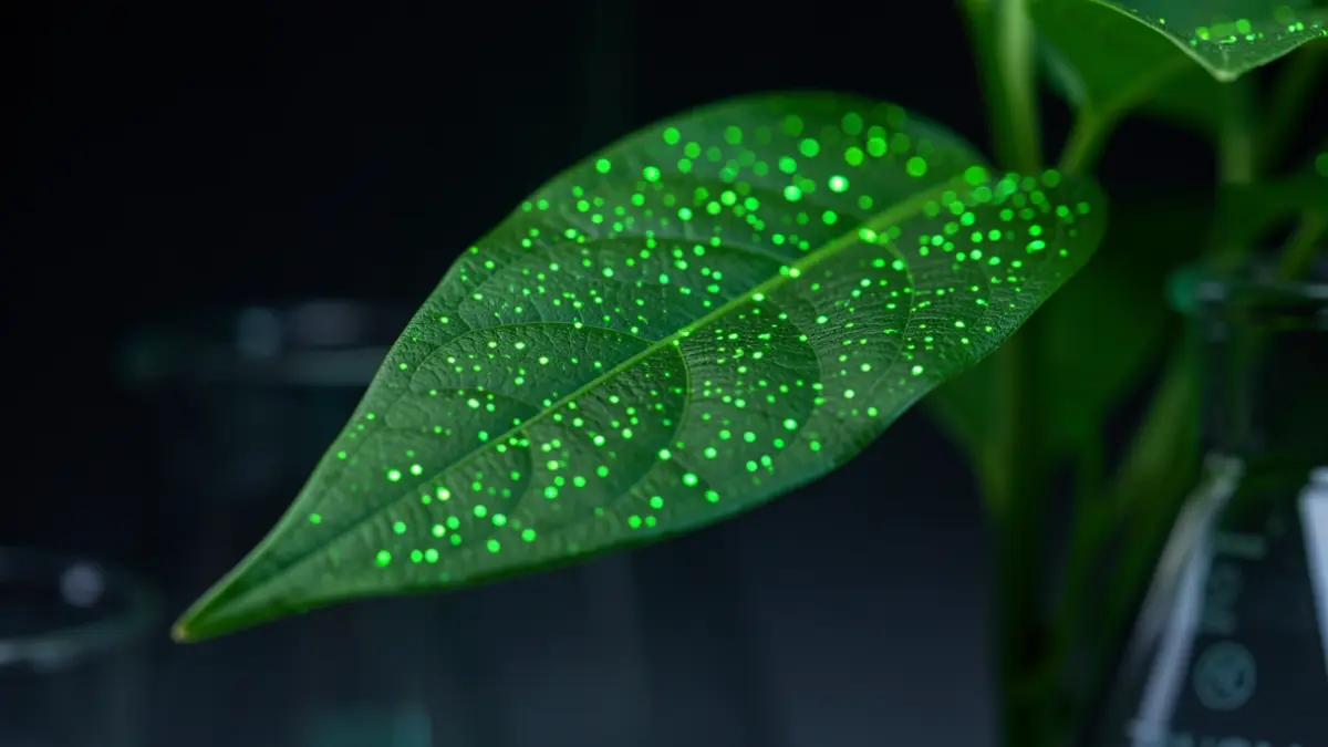 Imatge genèrica de plantes bioluminescents en un entorn de laboratori per a la investigació científica.