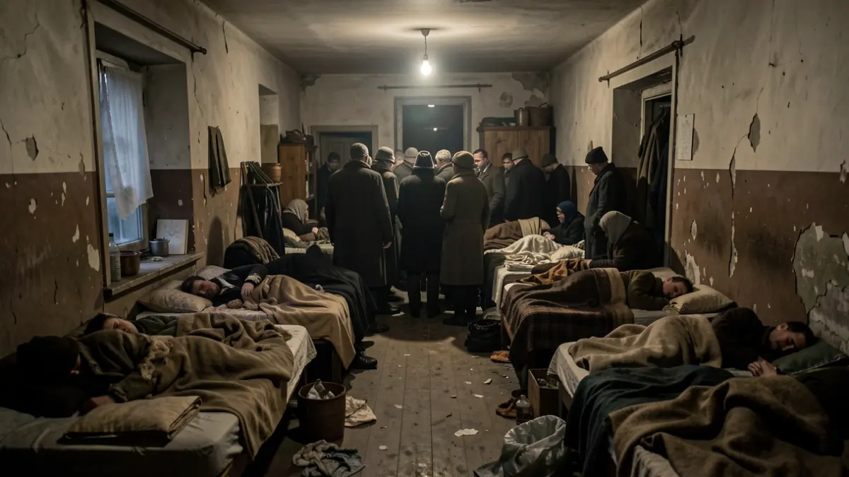 Generic image of an overcrowded space in poor hygienic conditions.