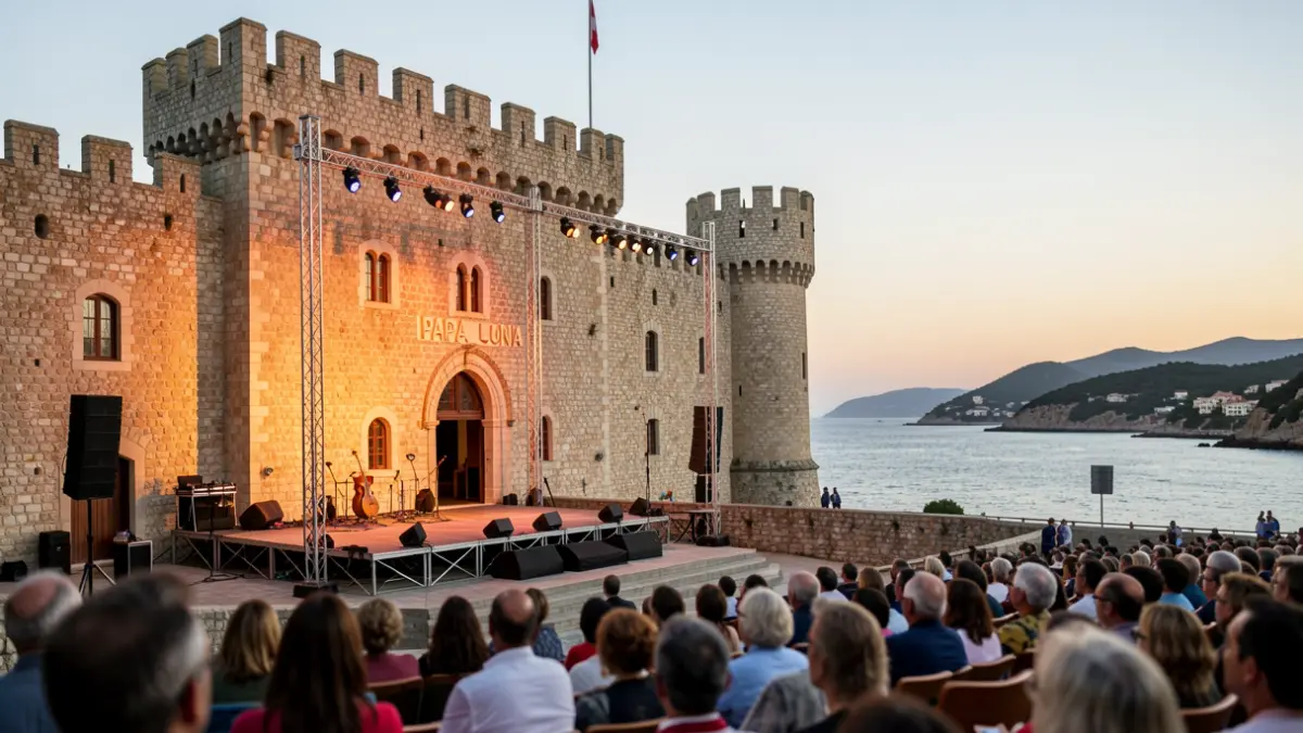 Imagen genérica del Castillo de Peñíscola con un escenario instalado.