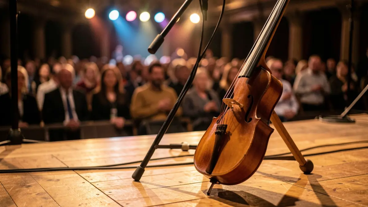 Imatge genèrica d'un escenari musical amb il·luminació càlida.