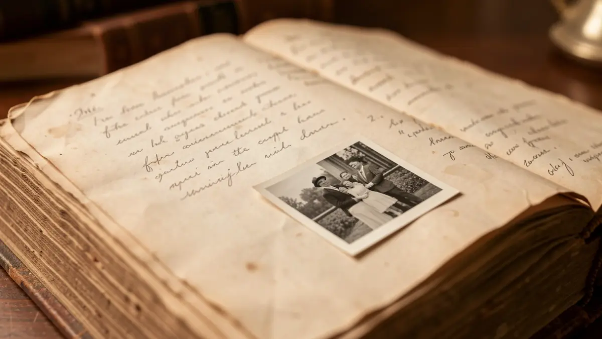 Imatge genèrica d'un llibre antic obert amb una fotografia antiga, evocant memòria i llegat.