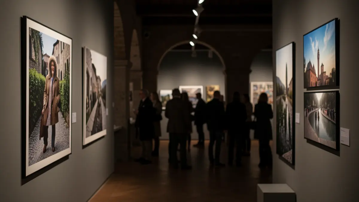 Imatge genèrica d'una sala d'exposicions d'art amb obres fotogràfiques.