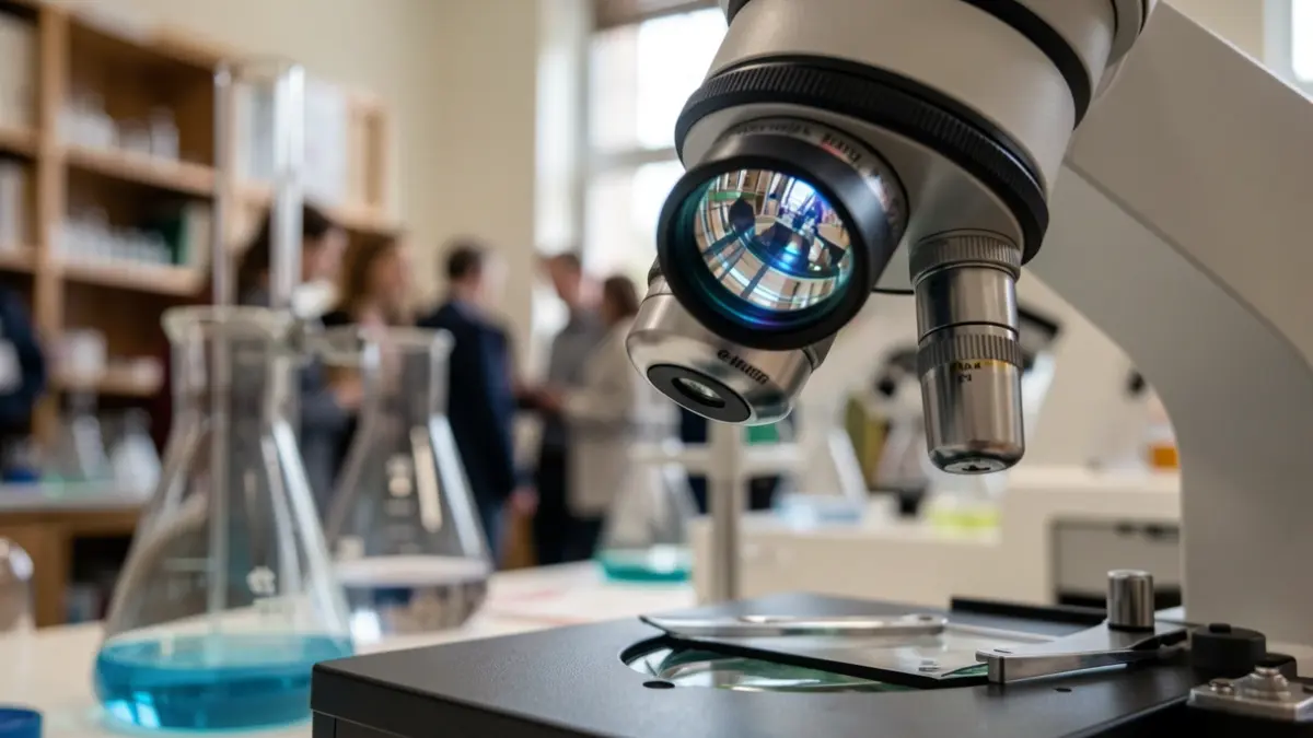 Imatge genèrica d'un microscopi en un laboratori.