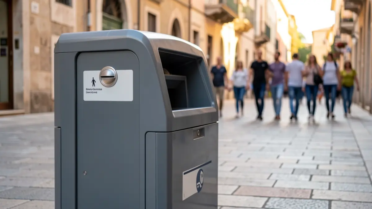 Imatge genèrica d'un contenidor de residus en un carrer urbà.