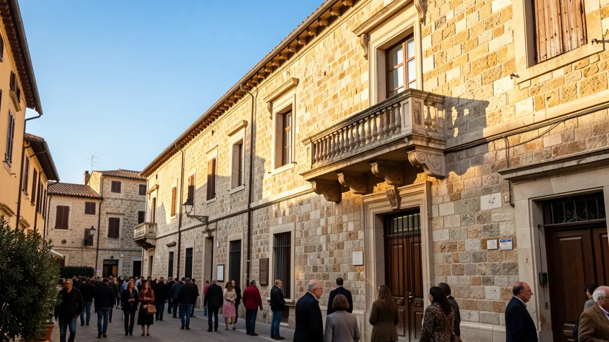 Façana de l'ajuntament d'Almenara en un dia assolellat.