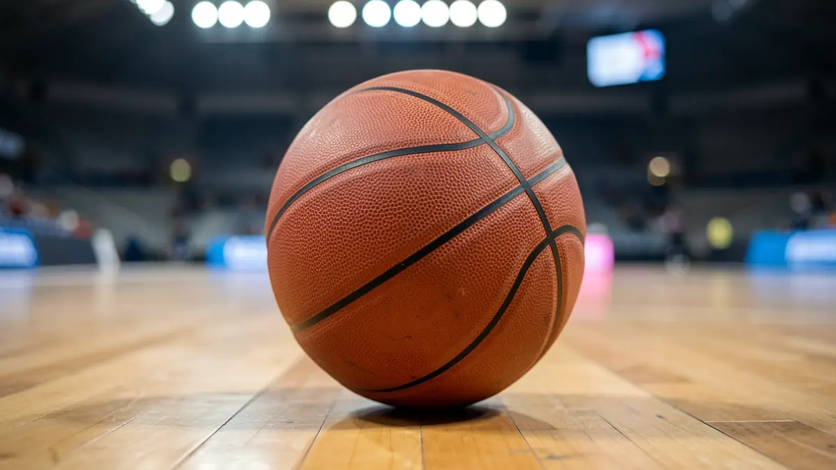 Generic image of a basketball on a court.