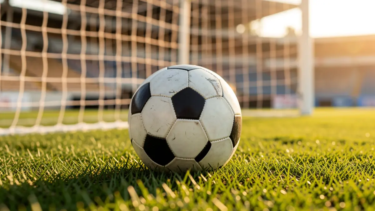 Generic image of a soccer ball on a field.