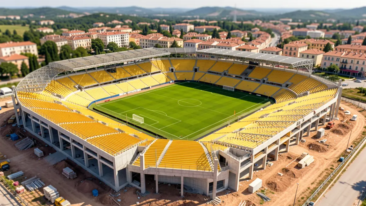 Generic image of a football stadium under construction.