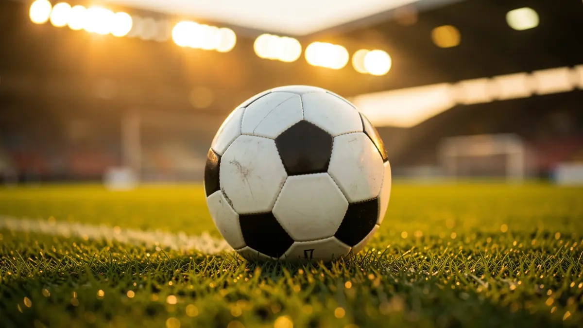 Imagen genérica de un balón de fútbol sobre el césped de un estadio.