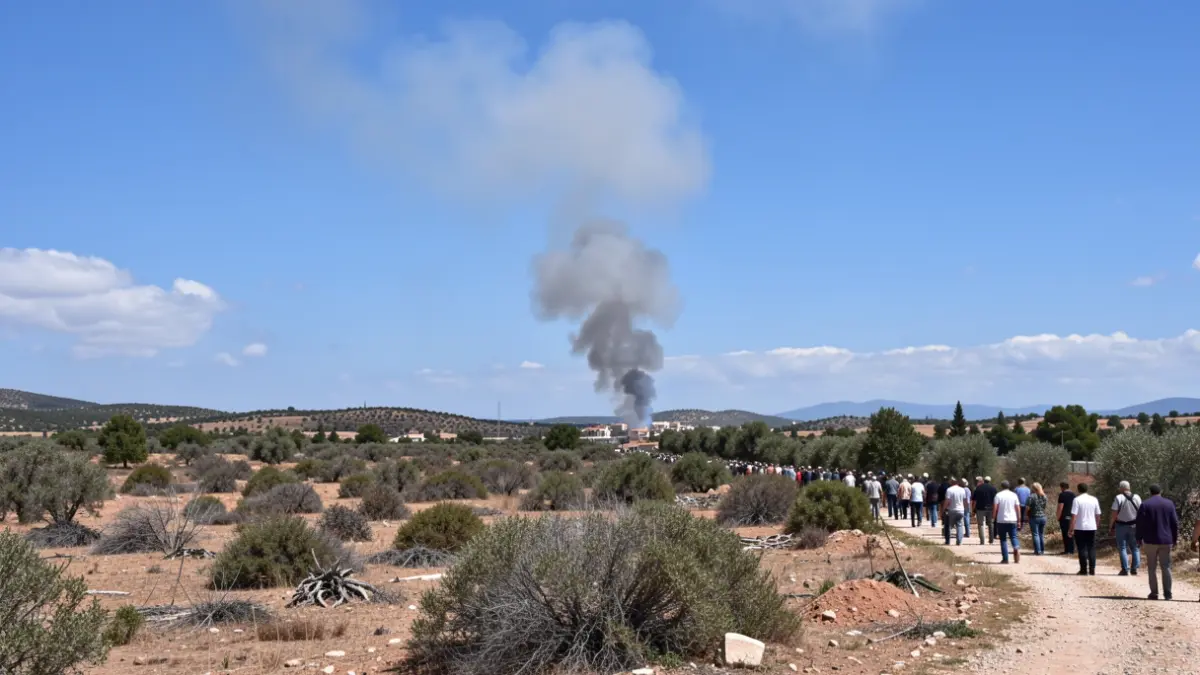 Imatge genèrica de fum d'un incendi forestal en una zona de matolls.