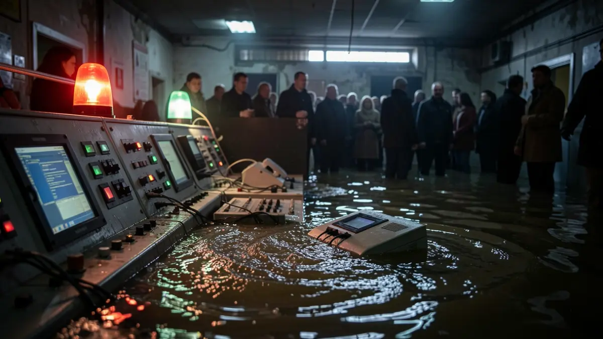 Generic image of a flooded control room.