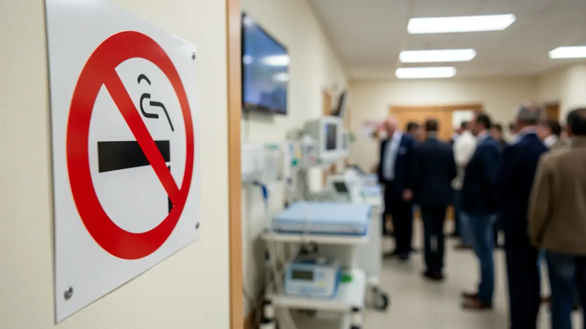 Imagen genérica de un cartel de 'Prohibido fumar' en un hospital.