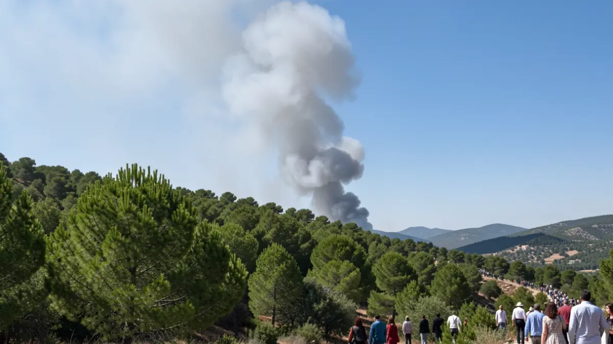 Imagen genérica de humo de un incendio forestal en una montaña mediterránea.