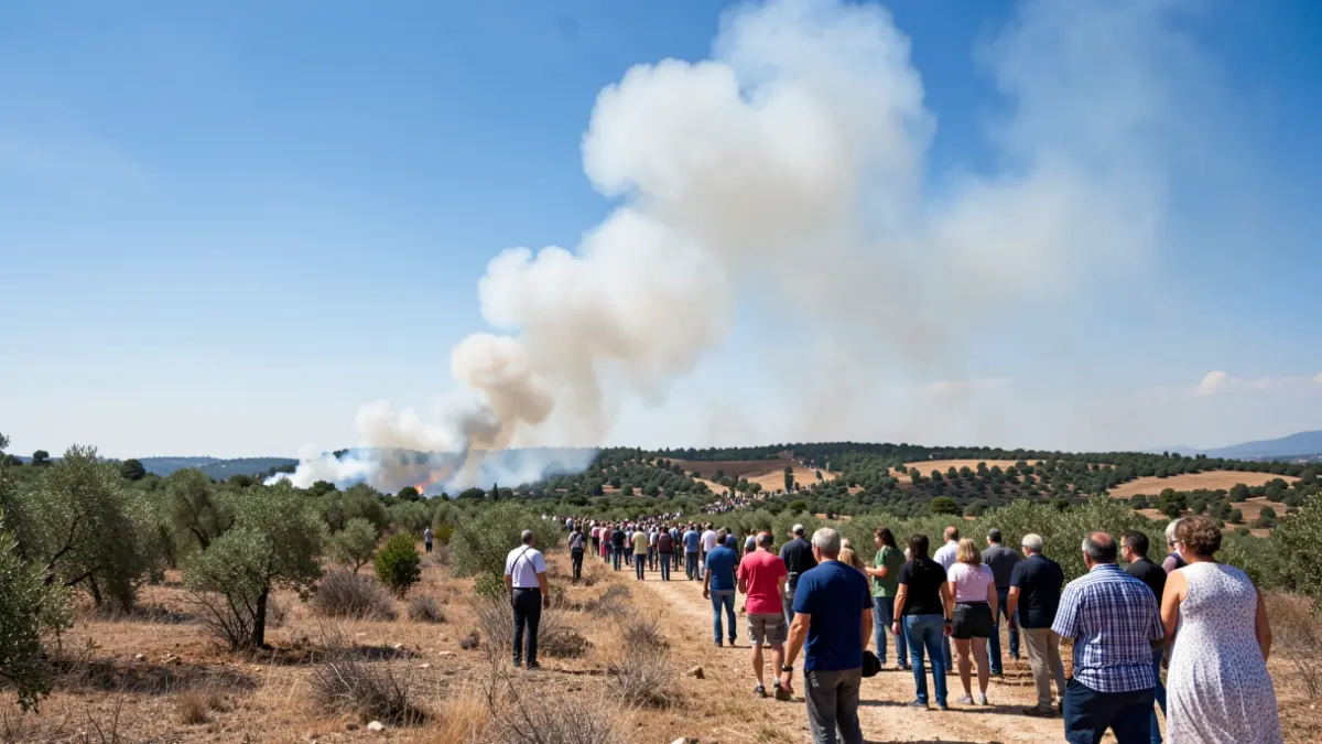 Imatge genèrica d'un incendi forestal amb fum elevant-se.