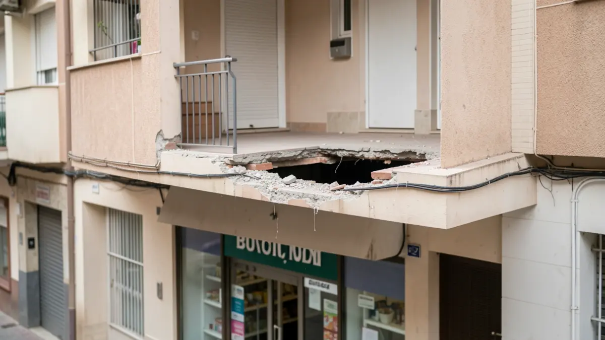 Generic image of a building with a hole in the upper floor leading into a commercial space.