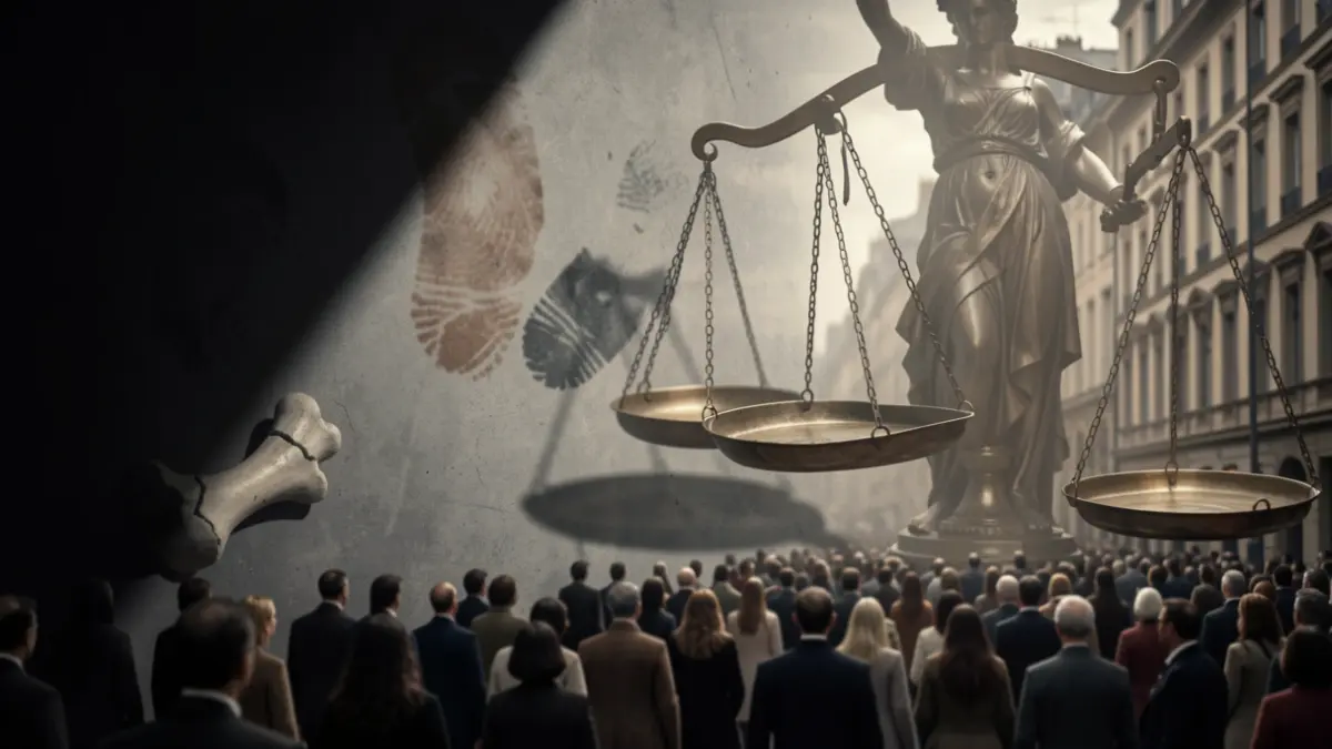 Generic image of justice and forensic evidence.