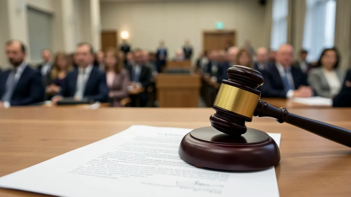 Imatge genèrica d'un martell de jutge sobre documents legals.