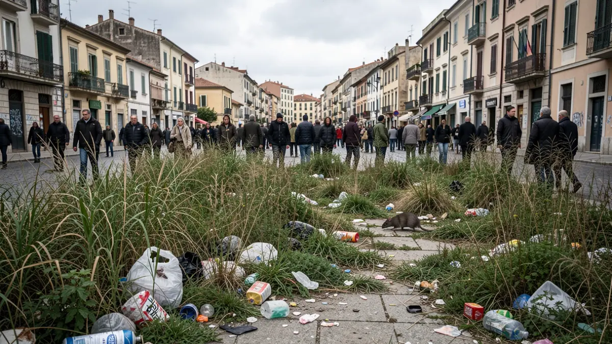 Imatge genèrica d'una zona urbana abandonada amb males herbes i brossa.