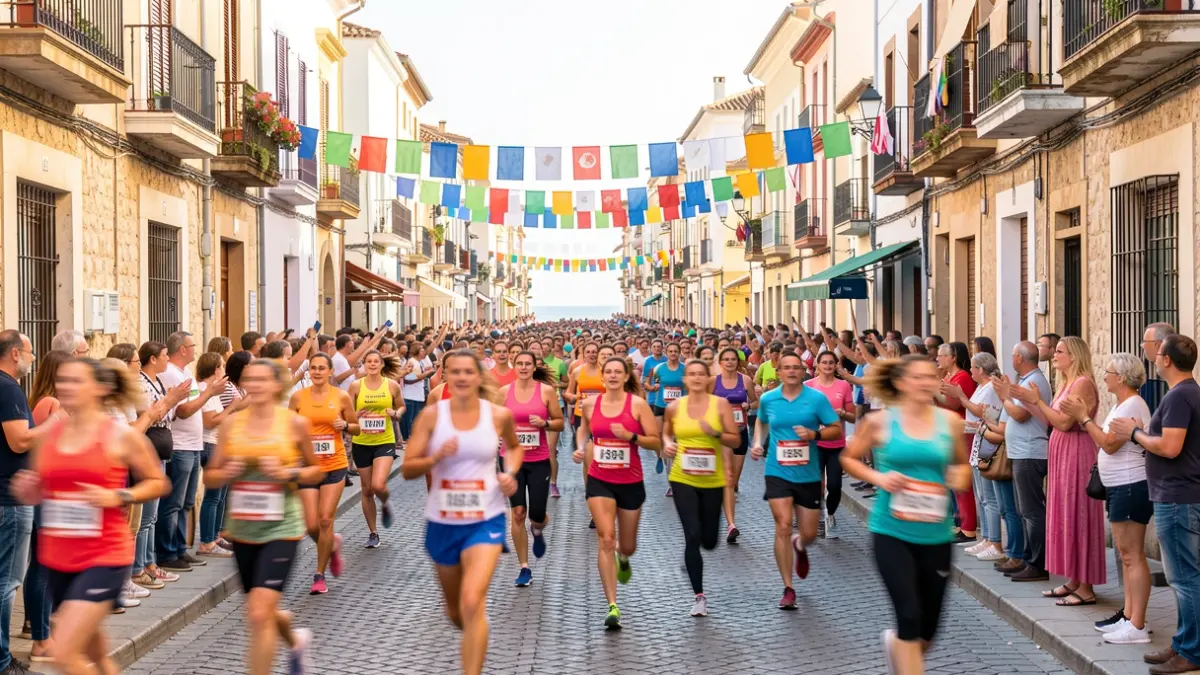 Imatge genèrica d'una carrera popular femenina en un entorn urbà mediterrani.