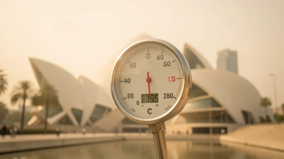 Imatge genèrica de la Ciutat de les Arts i les Ciències de València sota un cel tapat i calorós.