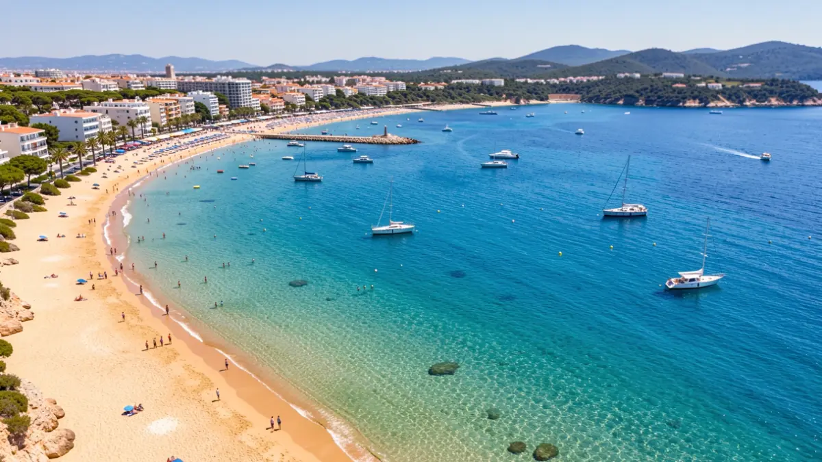 Vista aérea de la costa mediterránea en la Comunitat Valenciana con playas.