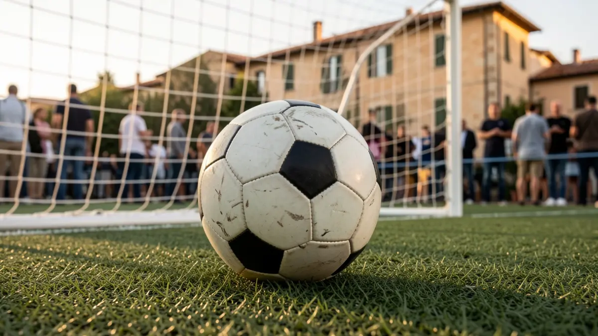 Generic image of a football pitch with artificial turf and the goal in the background.
