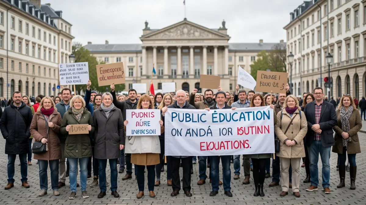 Generic image of a demonstration in support of public education.