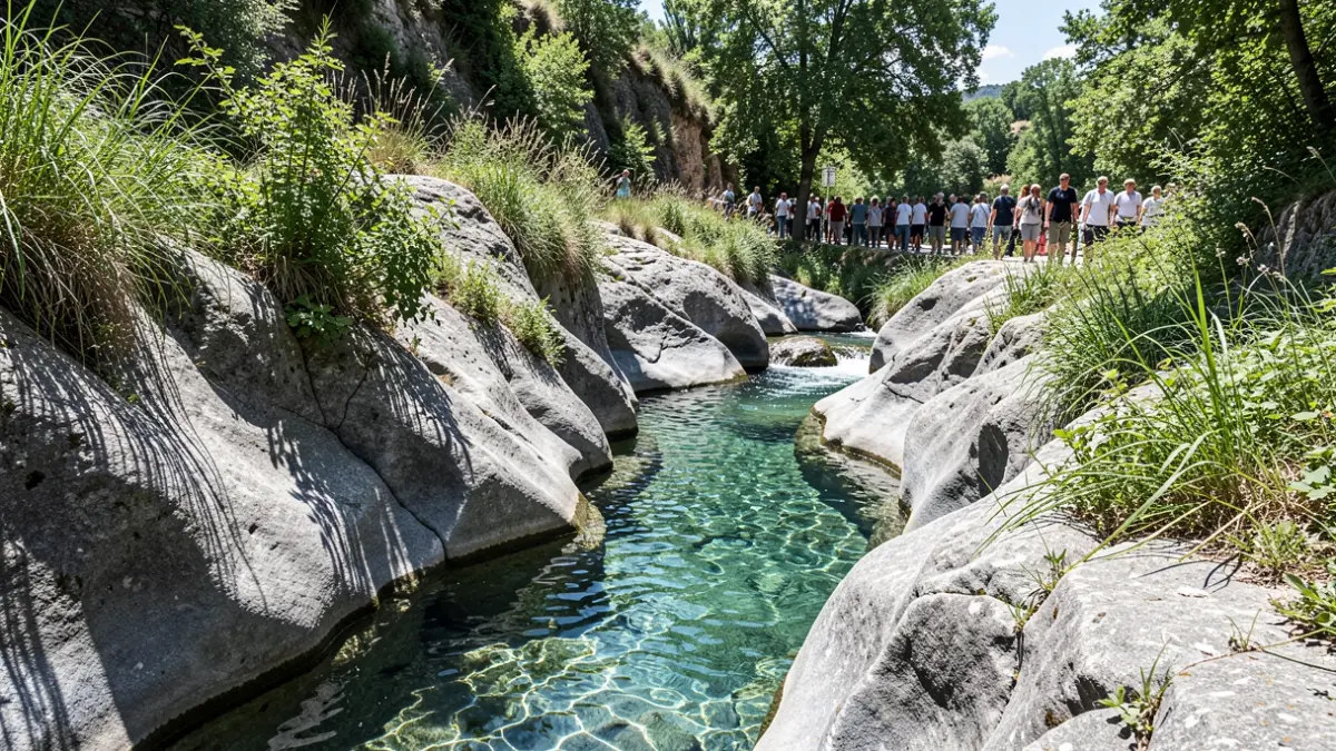 Imatge genèrica d'un paratge natural amb aigua cristal·lina i formacions rocoses.
