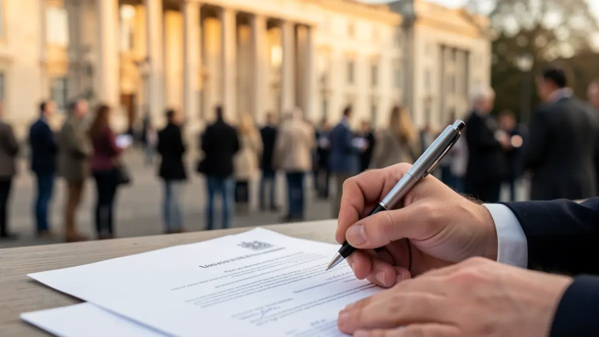 Generic image of a document being signed.