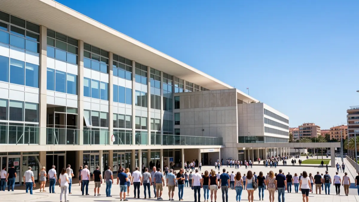 Facade of the Ciudad de la Luz facilities in Alicante.
