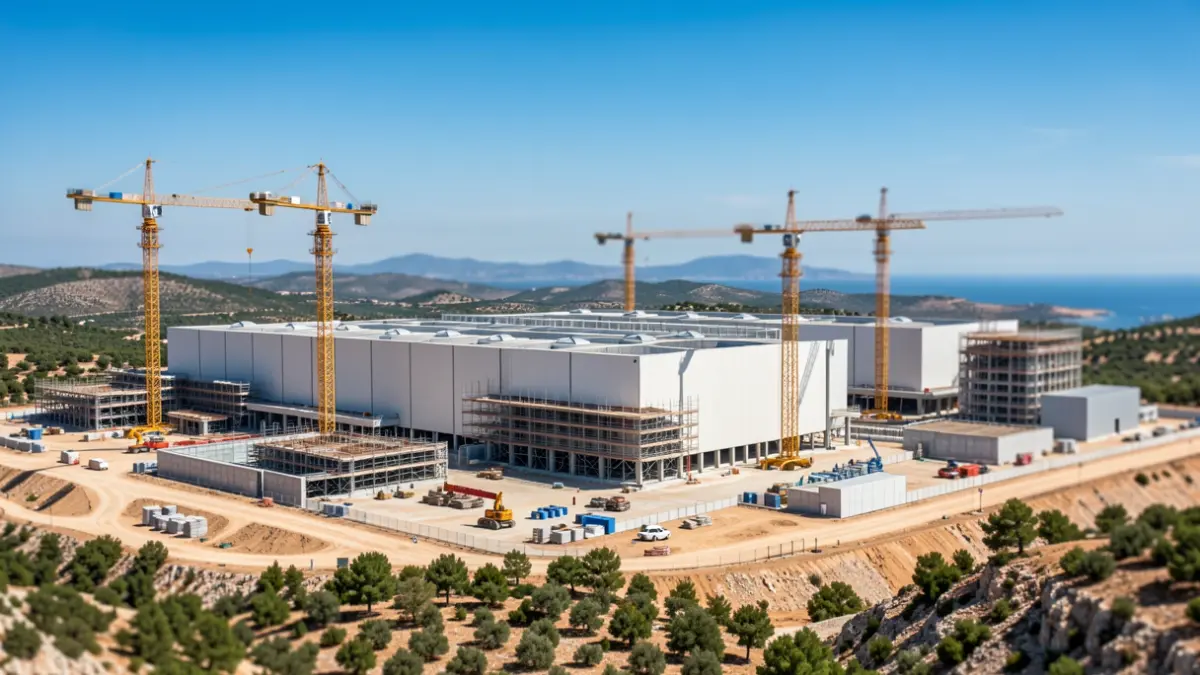 Generic image of a battery gigafactory construction in the Valencian Community.
