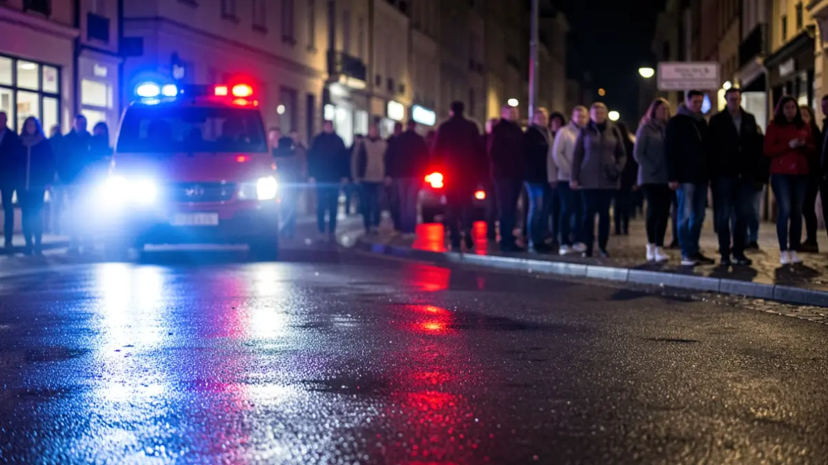 Imatge genèrica de llums d'emergència policial en un entorn urbà nocturn.