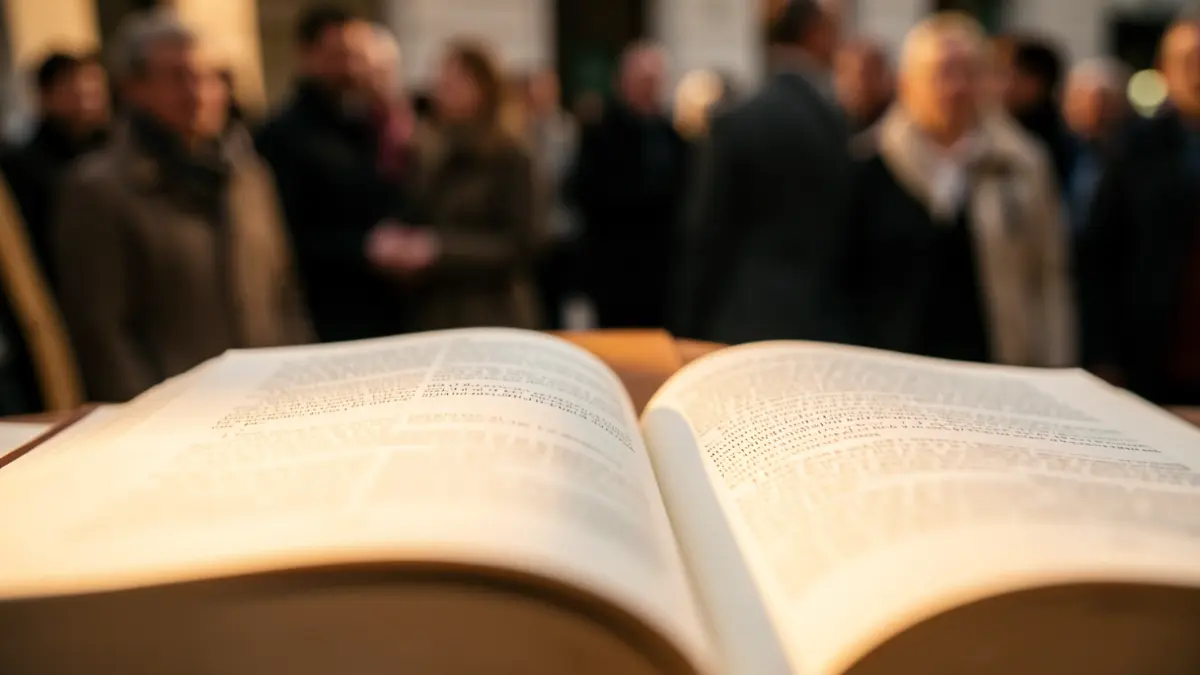 Imagen genérica de un libro abierto iluminado por una luz cálida.