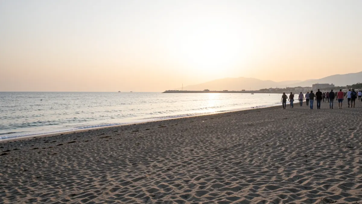 Generic image of a beach in the morning after a celebration.