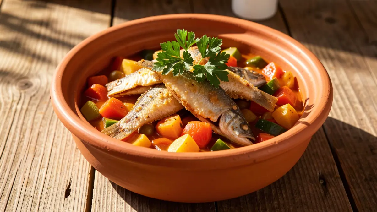 Imatge genèrica d'un plat de cuina tradicional mediterrània servit en una cassola de fang.