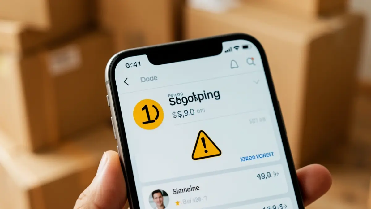 Imatge genèrica d'una pantalla de telèfon mòbil amb una aplicació de compres en línia i un avís de preu.