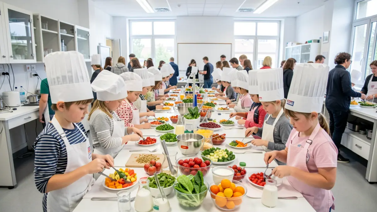Generic image of children participating in science cooking workshops.