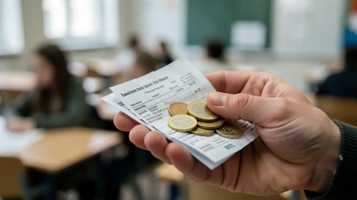 Imagen genérica de dinero y un recibo de sueldo, simbolizando pérdidas económicas por una protesta.