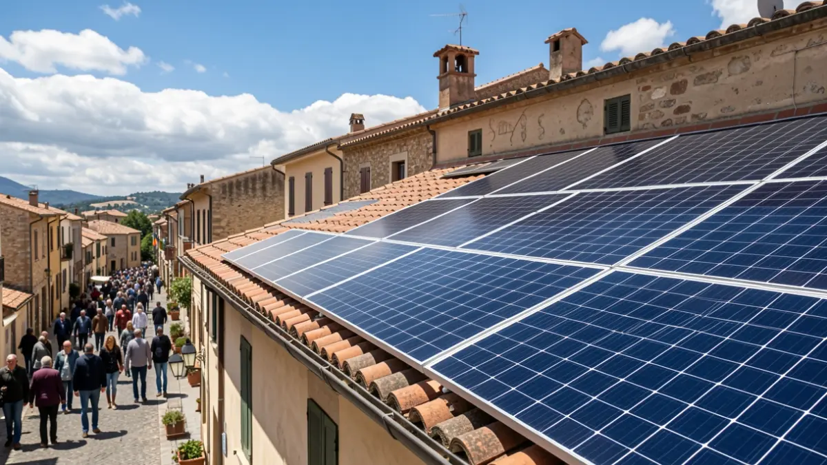 Panells solars instal·lats en la coberta d'un edifici públic a La Vila Joiosa.