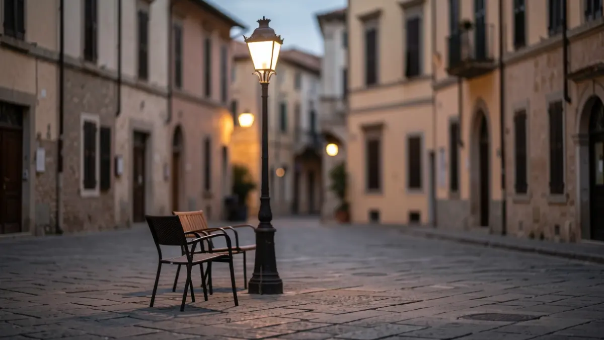 Generic image of a Valencian square at dusk.