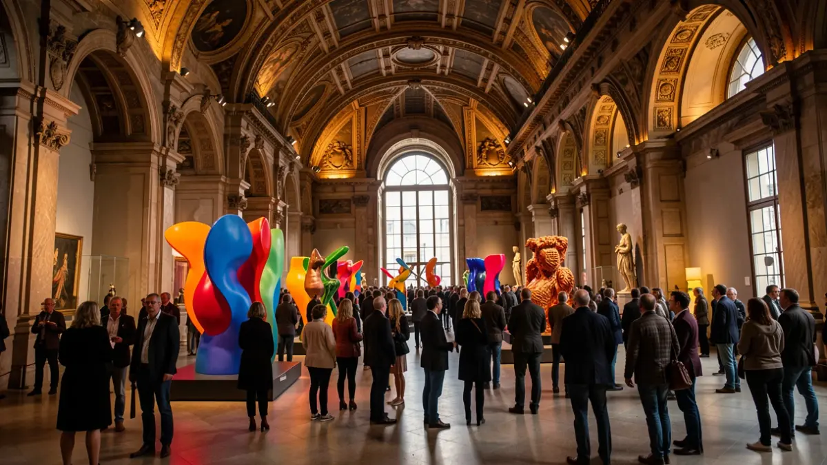 Imagen genérica de una sala de exposiciones de arte contemporáneo en un museo histórico.