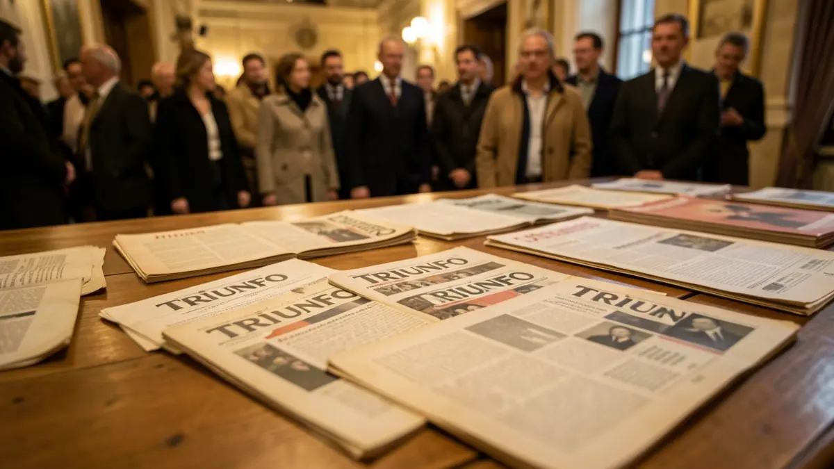 Imatge genèrica de documents antics i cartes relacionades amb la revista Triunfo.