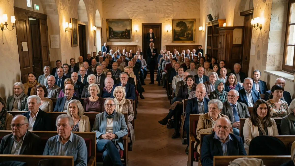 Imatge genèrica d'un acte solidari en un auditori.