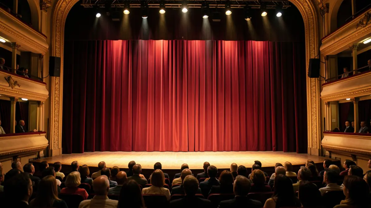 Generic image of a theater stage with lights.