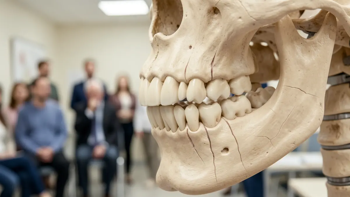 Imatge genèrica d'una mandíbula humana afectada per bruxisme i estrès.