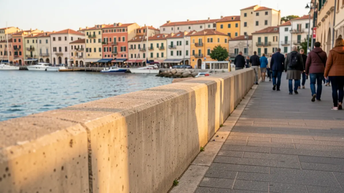 Generic image of a safety zone on a waterfront promenade.