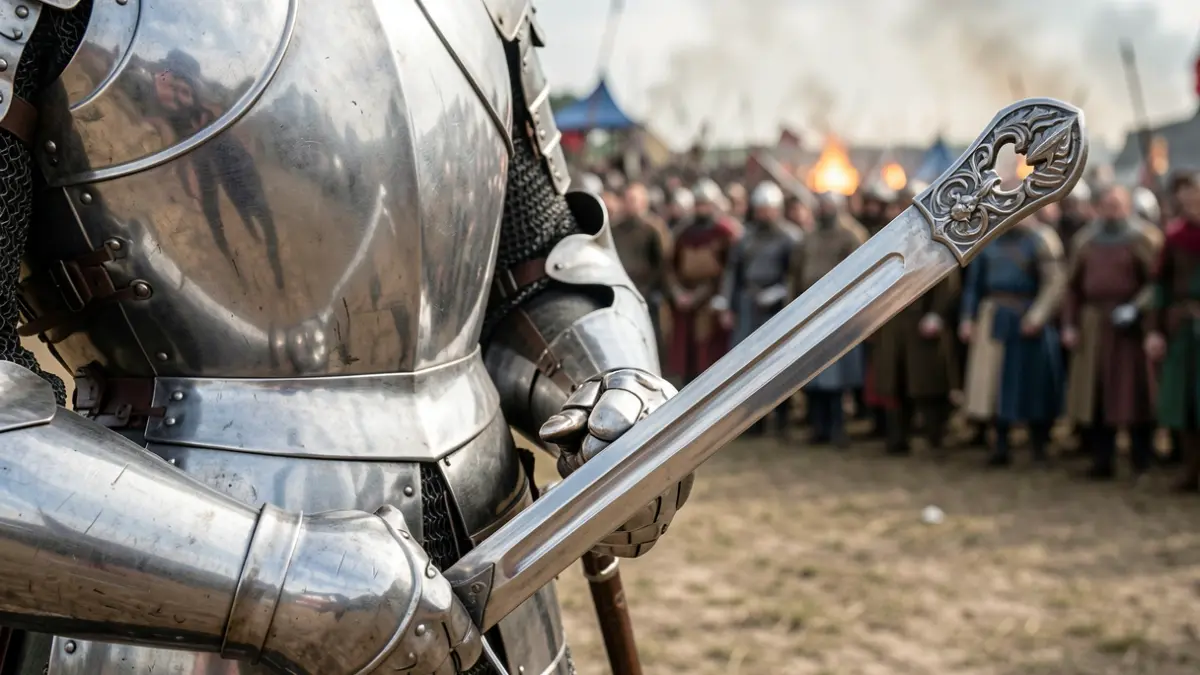 Generic image of polished medieval armor and a gleaming sword.
